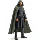 Medieval Hooded Cloak Cape - Cotton Halloween Costume For Men   Women
