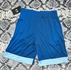 Under Armour Boys Ylg Blue Knit Athletic Shorts Loose Fit Drawstring Pockets