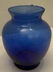 Vintage Cobalt Blue Hand Blown Glass Vase     6 25    Tall     Art Glass Decor