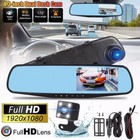 1080p Hd Rearview Mirror Car Dvr Dual Dash Cam Camera Front Rear Video Recorder
