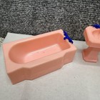Vintage Renwal Doll House Miniature Furniture Bathroom Tub Sink Toilet Lot