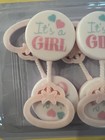 New Baby Shower Party Favors 16 Plastic Rattles Pink Multicolor It s A Girl Nib
