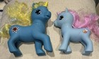 Vintage Blue Unicorn Pegasus Toy Lot Of 3 Family Figures Sun Bee Cute  Vg 
