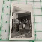 1950s Photo Man Standing Firestone Tire Store Advert Vtg  Black white Original