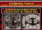 Custom Embroidered 6 Piece 13  Rocker Patch Set Mc Son Of Motorcycle Bikers Cut
