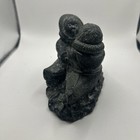 Rare Vintage Wolf Soapstone Inuit Eskimo Couple In Kayaks Made In Canada By Hand