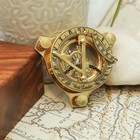 Vintage Brass Sundial Compass West London Style With Wooden Box Nautical Gift