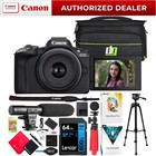 Canon Eos R50 Mirrorless Camera Black   18-45mm F4 5-6 3 Is Stm Lens Pro Bundle