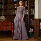 Chiffon Mother Of The Bride Dresses Appliques Zipper Back Wedding Guest Gowns Us