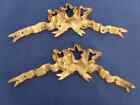 19th Pair Antique French Vintage Ormolu Bronze Gilt Doorway Entry Pediment