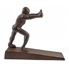 Cast Iron Hero Doorstop     Rustic    strong Man    Wedge Holding The Line 