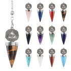 Natural Crystal All Seeing Eye Charm Dowsing Pendulum Reiki Healing Divination