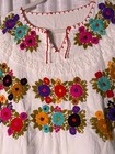 Nwot Mexican Peasant Embroidered Floral Lightweight Blouse Hand Embroidered Med