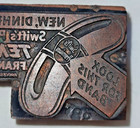 Vintage Printing Letterpress Printer Block Wood Metal Swifts Tender Frankfurters