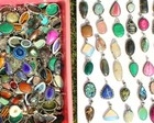Turquoise   Mix Gemstone 925 Sterling Silver Plated 25 Pcs Designer Pendant Lot