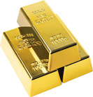 3 Pcs Simulated Golden Brick Bullion Fake Glittering Gold Bar Paperweight Movie 