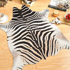 Zebra Print Cowhide Supereme Faux Skin Rug Indoor Floorcover For Living Room