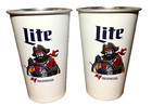 Miller Lite 16 Oz Aluminum Cups - Florida Tampa Bay Buccaneers   Set Of Two  2 