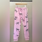Tea Collection Pink Wolf Print Cotton Joggers  Nwt