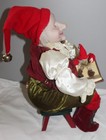 Winward Large 16 5  Christmas Fairy Pixie Elf Doll Sitting On Chair Cottage Rare