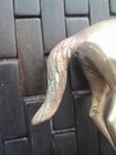 Vintage Brass Horse Statue On Wood Base 
