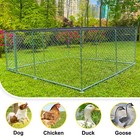 10x10ft Outdoor Dog Playpen Large Cage Pet Exercise Metal Fence Kennel With Roof