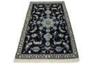 Handmade Wool Oriental Rug Navy Blue Thick Pile Classic Floral Carpet 3x4 6 Ft