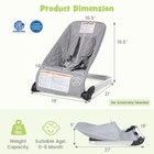 Folding Infant Bouncer Portable Baby Rocker W  Breathable Backrest Aluminum