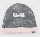  1   Vs Victoria s Secret Black   Pink Reversible Knit Beanie Hat One Size Nwt
