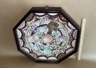Vintage Maritime Folk Art Sailors Valentine Seashell Mosaic Wall Art Framed