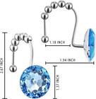 12pk Blue Diamond Shower Curtain Hooks   Crystal Bling Rhinestone Bathroom Rings