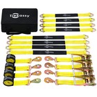 8x Axle Strap Car Trailer Hauler Ratchet Tie Down Strap Snap Hook Heavy Duty