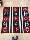 Vintage Navajo Chiefs Style Handwoven Rug Red Black Ivory
