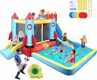 Inflatable Bounce House Bouncy Castle W blower  2 Water Slides   Climbing Wall    