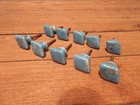 Vintage Antique Lot Drawer Pulls Handle Aqua Blue Ceramic Cabinet Knobs