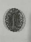 Vintage Silver Tone Filigree Oval Mother Of Pearl Brooch Pin Art Deco