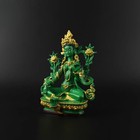 Tibetan Buddhist Resin Painted Green Tara Bodhisattva Buddha Statue Ornament