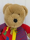 Vintage Eden Brown Teddy Bear Plush 12  Stuffed Animal 123 Red Blue Pajamas