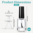 2pcs Empty Nail Polish Bottles With Brush 8ml Clear Nail Polishes Containers Sma