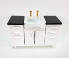 Dollhouse Modern Kitchen Or Bathroom Sink Cabinet White Wood1 12 Scale Miniature