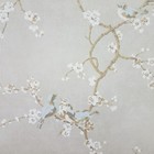 York Bird With Blossoms Hand Painted Silver French Hp0325 Floral Wallpaper