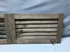 Small Pair Antique House Window Wood Louvered Shutters 13x22 Shabby Vtg 1663-24b