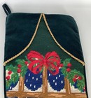 Canterbury Collection Needlepoint Stocking Christmas Cats     santa Flying Away   
