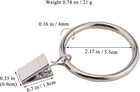 Curtain Rings With Clips Silver 55mm 10 Pack Extra Large 2 1 2 Inch Nickel Metal