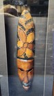 Wood Carved Mask Papua New Guinea Heliconia   Impatiens Framed Mid Century W-s