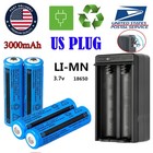 Li-ion Rechargeable Battery charger 3000mah 3 7v Batteries Us Plug For Torch