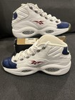 Reebok Question Mid Iverson Basketball Sneaker Blue Toe Size 11 J82534-16 Used 