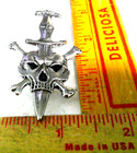 Skull And Crossbones Pin W sword Vintage Collectible Old Biker Vest Hat Pinback