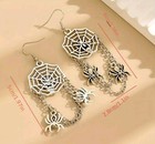 Spider Web Earrings Halloween Fashion Jewelry Fast Free Shipping 2 Inch