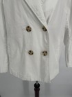 J jill White Double Breasted Linen Blend Blazer Coastal Preppy Minimalist Small